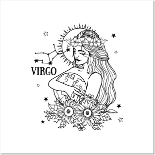 Zodiac Garden Floral Design: Virgo Posters and Art